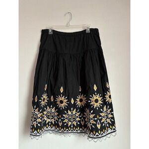 Bob Mackie Wearable Art Embroidered Skirt Celestial Sun Moon Aztec Festival Art